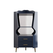 Load image into Gallery viewer, Corner Bar Cabinet With Mirrored Back, 2 Open Shelves & 2 Drawers, High Legs For Easy Cleaning