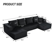 Load image into Gallery viewer, U-Shaped Modular Sectional Sofa With Double Chaise, Oversized Deep Seat For Living Room