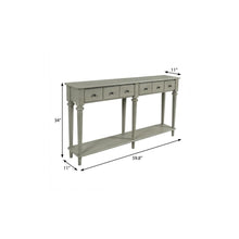 Load image into Gallery viewer, Six Leg Console Table With Shelf Four Drawers - Gray