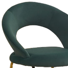 Load image into Gallery viewer, Boucle Metal Curved Back Dining Side Chair - Green / Gold