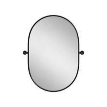 Load image into Gallery viewer, 32" Aluminum Oval Adjustable Tilting Framed Accent Mirror - Black