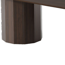 Load image into Gallery viewer, 86'' Double Pedestal Base Oval Wood Dining Table - Walnut