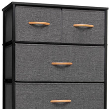 Load image into Gallery viewer, Fabric Six Drawer Chest - Gray / Black