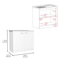 Load image into Gallery viewer, Stainless Steel Counter Utility Cabinet Utility Sink - Natural / White