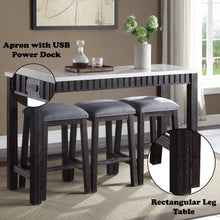 Load image into Gallery viewer, Necalli - Marble Top Weathered 4 Piece Pack Counter Height Table Set - Espresso