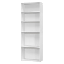 Load image into Gallery viewer, Adjustable Five Tier Bookcase - White
