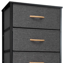 Load image into Gallery viewer, Fabric 6 Drawer Chest - Gray / Black