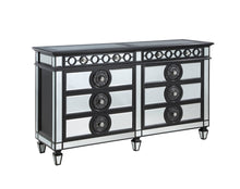 Load image into Gallery viewer, Solid Wood Mirrored Eight Drawer Double Dresser - Black / Silver
