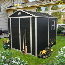 Load image into Gallery viewer, Resin Outdoor Storage Shed Kit Perfect To Store Patio Furniture - Black