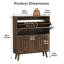 Load image into Gallery viewer, Shoe Cabinet, Storage Unit For Hallways - Walnut