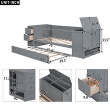 Load image into Gallery viewer, Daybed With Storage Arms, Trundle And Charging Station
