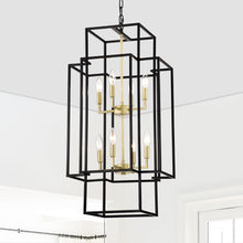 Load image into Gallery viewer, 8 Light Lantern Chandelier Lighting, Entryway Chandeliers For High Ceilings, Chandeliers For Dining Room, Foyer, Entry, Staircase, Hallway, Height Adjustable (E12 Bulbs Not Included)