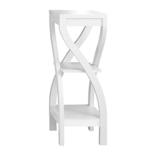 Load image into Gallery viewer, Wood Square End Table With Two Shelves - White