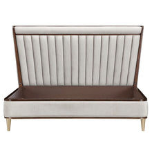 Load image into Gallery viewer, Houston - Eastern King Channel Tufted Panel Bed - Porcini / Walnut