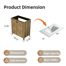Load image into Gallery viewer, Folding Floor Cabinet With Ceramic Sink, Space Saving