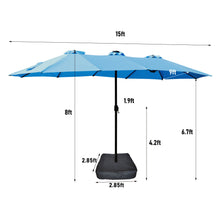 Load image into Gallery viewer, Double- Sided Outdoor Market Umbrella With Lights And Base