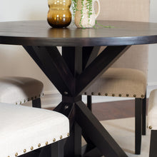 Load image into Gallery viewer, Mytzi - 5 Piece Dining Set, Cross-Buck Dining Table With 4 Stylish Chairs - Black / Beige