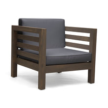 Load image into Gallery viewer, Outdoor Acacia Wood Patio Chair With Fabric Cushion