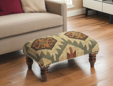 Load image into Gallery viewer, Linen Cocktail Ottoman - Brown