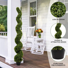 Load image into Gallery viewer, Artificial Outdoor UV Resistant Plastic Boxwood Topiary Spiral Tree