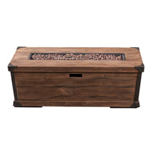 Load image into Gallery viewer, Outdoor Patio Rectangle Gas Burning Fire Pit 50, 000 Btu, Wood Pattern - Brown