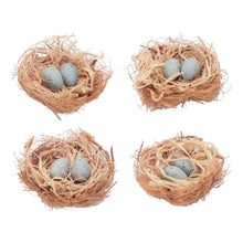 Load image into Gallery viewer, Decorative Birds Nests With Eggs Sculptures (Set of 8) - Brown / Brown