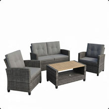 Load image into Gallery viewer, Modern All-Weather Patio Set With Cushions And Table