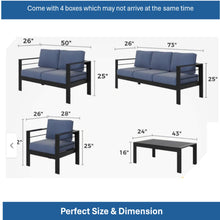 Load image into Gallery viewer, Outdoor Patio Set, All-Weather With Thick Cushions