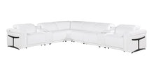 Load image into Gallery viewer, Italian Leather Modular L Shaped Eight Piece Corner Sectional With Console - White