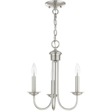 Load image into Gallery viewer, 16" Three Light Dimmable Chandelier With Shades - Nickel