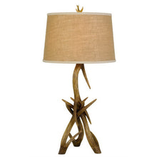 Load image into Gallery viewer, Antlers Table Lamp With Brown Empire Shade - Brown