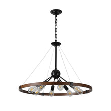 Load image into Gallery viewer, 31'' Eight Light Metal Chandelier With Shades - Brown