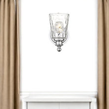 Load image into Gallery viewer, Metal And Pebbled Glass Wall Light - Silver