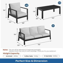 Load image into Gallery viewer, Modern 5 Seat Outdoor Patio Furniture Set With Coffee Table