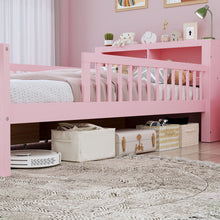 Load image into Gallery viewer, Bed With Headboard Storage Rack, 2 Under Bed Drawers, 3 Side Guardrails For Safety
