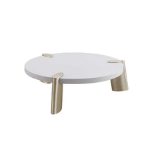 Load image into Gallery viewer, Stainless Steel Round Coffee Table - White And Gold
