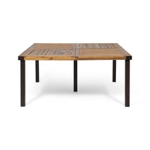 Load image into Gallery viewer, Lankershim - Modern Industrial Dining Table With Acacia Wood Slat Design - Teak