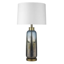 Load image into Gallery viewer, Glass Table Lamp With White Empire Shade - Steel Blue
