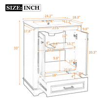 Load image into Gallery viewer, Bathroom Vanity With Ceramic Sink Combo, Modern Freestanding Storage Cabinet With Silver Handles