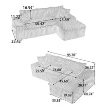 Load image into Gallery viewer, Modular Sofa, Convertible Twin Seat With Chaise Lounge