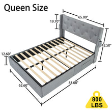 Load image into Gallery viewer, Bed With Gas Lift Storage, USB Ports