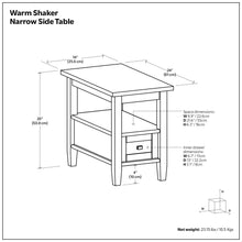 Load image into Gallery viewer, Warm Shaker - Narrow Side Table - Brown