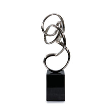 Load image into Gallery viewer, Marble Modern Abstract Tabletop Sculpture - Silver / Silver
