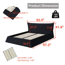 Load image into Gallery viewer, Upholstered Platform Bed With Special Shaped Headboard
