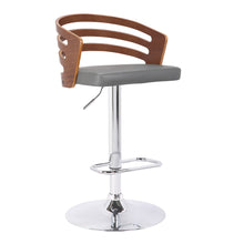 Load image into Gallery viewer, 44" Swivel Low Back Adjustable Height Bar Chair - Gray / Silver