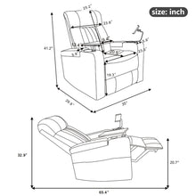 Load image into Gallery viewer, Premium Power Recliner & Storage Arms, Cupholders, Swivel Tray Table And Cell Phone Stand - Black