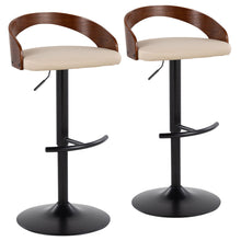 Load image into Gallery viewer, Grotto - Contemporary Adjustable Barstool With Swivel With Rounded T Footrest (Set of 2)