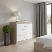 Load image into Gallery viewer, Three Drawer Dresser - Light Gray / White