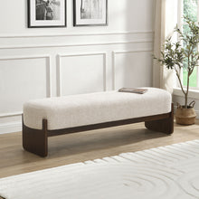 Load image into Gallery viewer, Ottoman With Upholstery, Rectangular Design - Beige / Brown