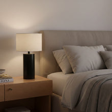 Load image into Gallery viewer, Aura - Table Lamp With On / Off Switch Block Base - Black / White